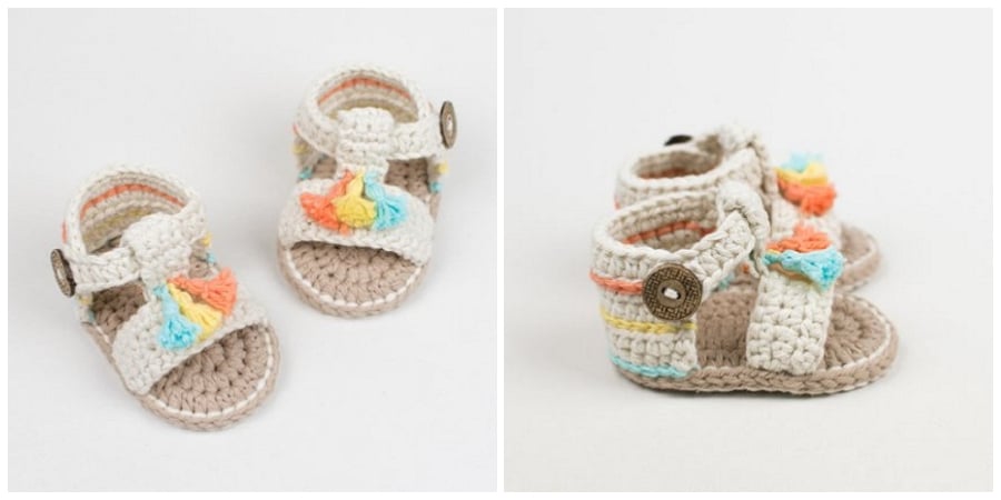 This is a super easy and fast step by step tutorial that will teach you how to crochet baby sandals.