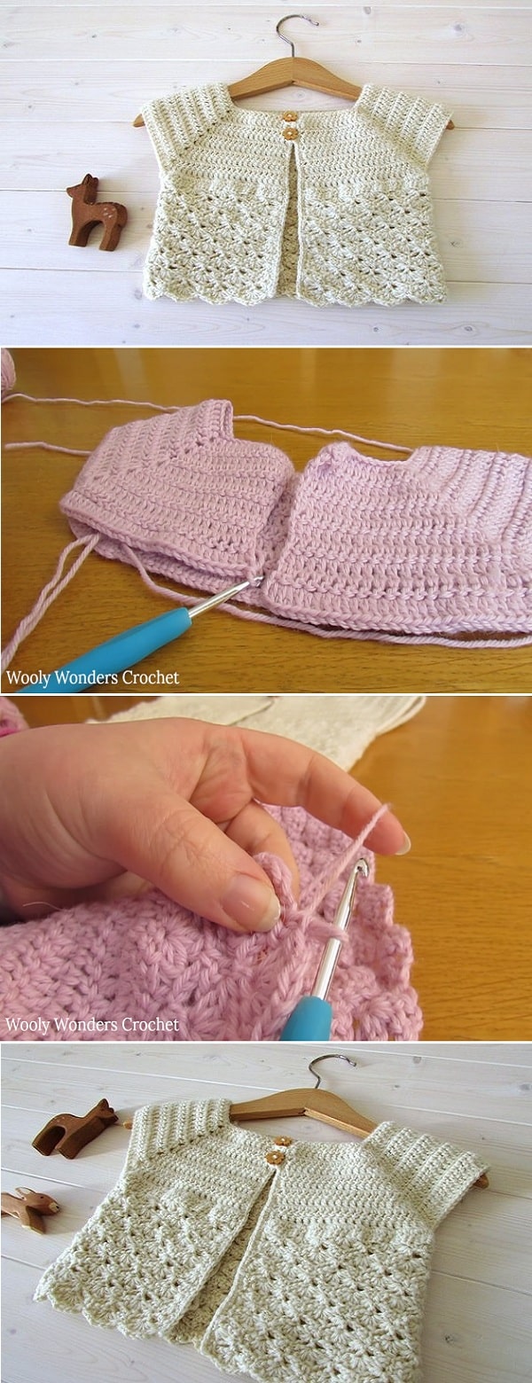 This tutorial will show you how to crochet an easy shell stitch cardigan / sweater.