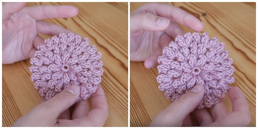 These gorgeous Crochet Popcorn Stitch Flowers are amazing, you can use this tutorial to make small flowers but also to continue to make it as large as you like for cushions etc.