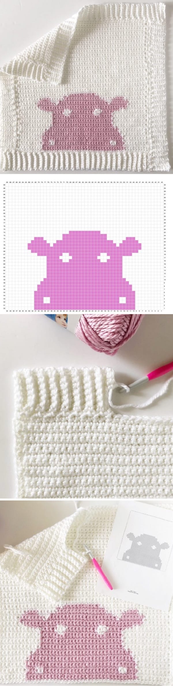 This is a video that accompanies the Hippo Crochet Blanket. I had this thought that these little blankets would be so fun to make to accompany a children's book.