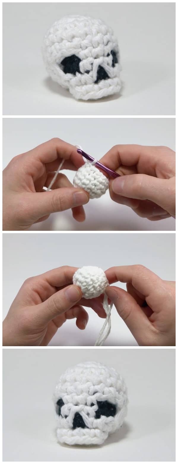 This easy crocheted skull tutorial teaches you how to crochet a skull with a video or written PDF pattern. You will love this Amigurumi Crochet Skull. Enjoy, guys !