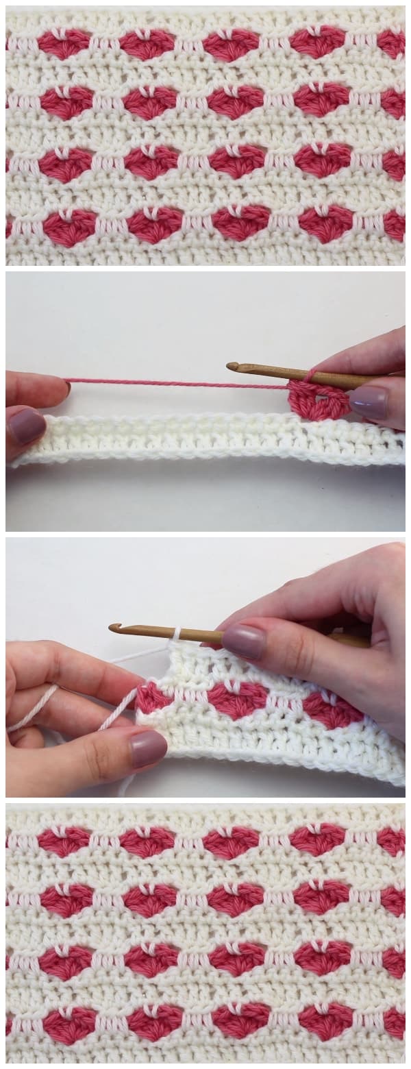 Learn how to Crochet Heart Stitch. The Heart Stitch is a fairly simple stitch that creates an intricate Heart pattern. Perfect for Valentine's Day, or to add some love to any crochet project. Enjoy, guys !