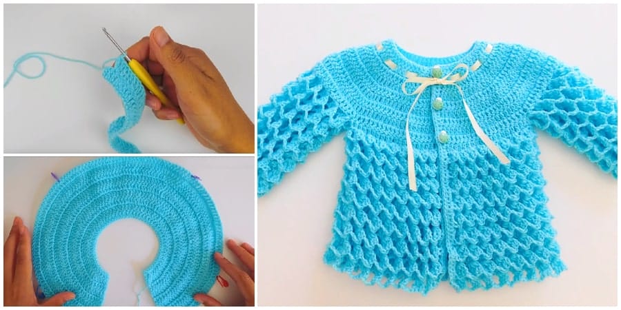 This Beautiful Crochet Baby Sweaters is just too cute. Your little one will love wearing such a comfortable and classic design. Plus, you’ll love having the Crochet Baby Sweater option to keep your little one’s body protected from the elements. Enjoy !