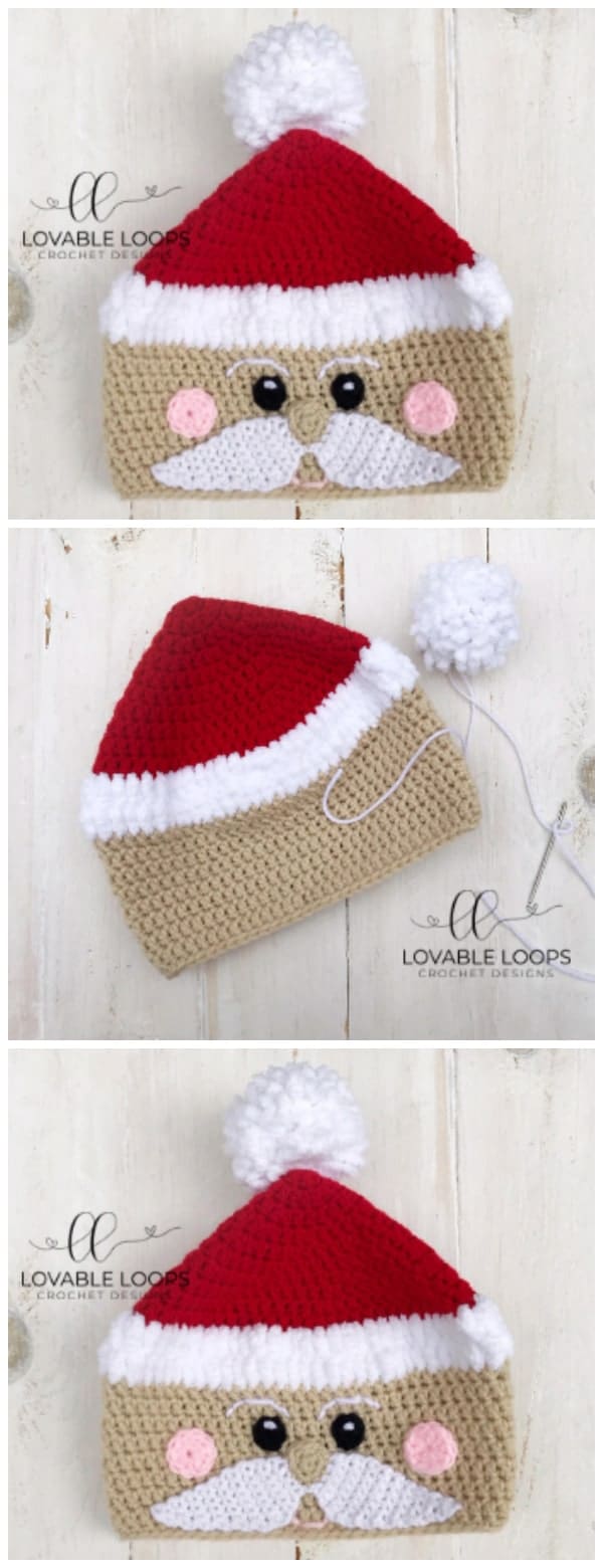 It's hard to believe that Christmas is less than 7 weeks away. Customize your Crochet Santa hat. Use your choice of skin color, include or leave off the rosy cheeks, and/or change the color of the "hat" and "brim". The possibilities are endless!