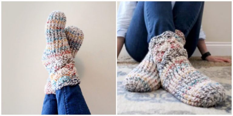 Crochet slipper Socks - Left and Right Handed) - Crochet Kingdom