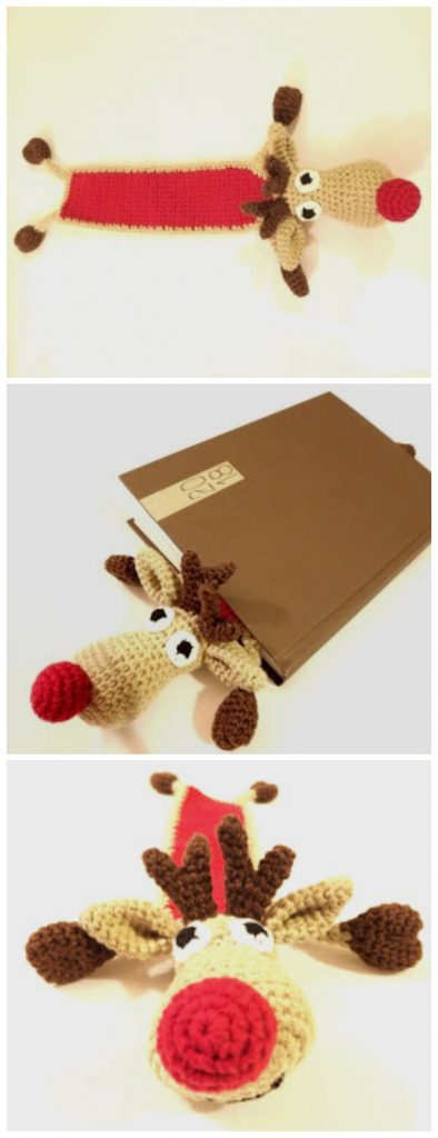 When I saw this pattern I imagine kids would totally adore this amazing Reindeer Bookmark. Reindeer pattern is very simple to make and a great bookmark for any book reader. Happy Christmas !