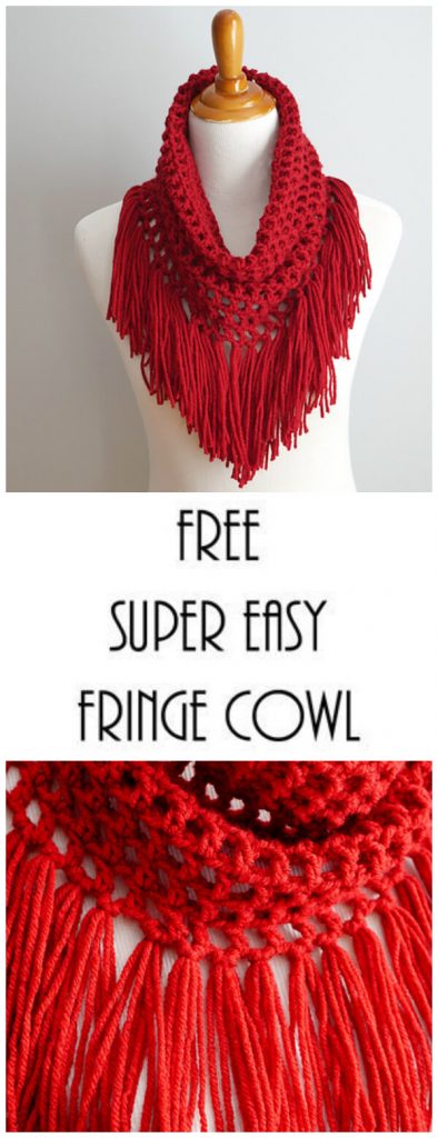 The Festive Cranberry Crochet Fringe Cowl is a fun cowl to both make and wear…I can’t get enough fringe and this one has lots of it. This cowl is seamless, worked in the round and whipped up using just one ball of yarn too. Enjoy !
