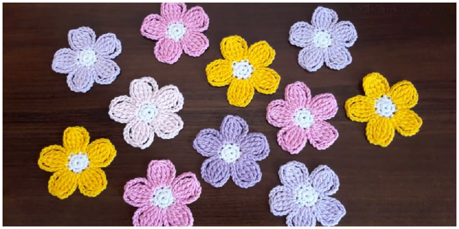 Easy Crochet Flower Tutorials are perfect for a diverse array of projects. They can be used as appliqués on everything from hats to shoes. This fast crochet flower works up in just 10 minutes. Enjoy !