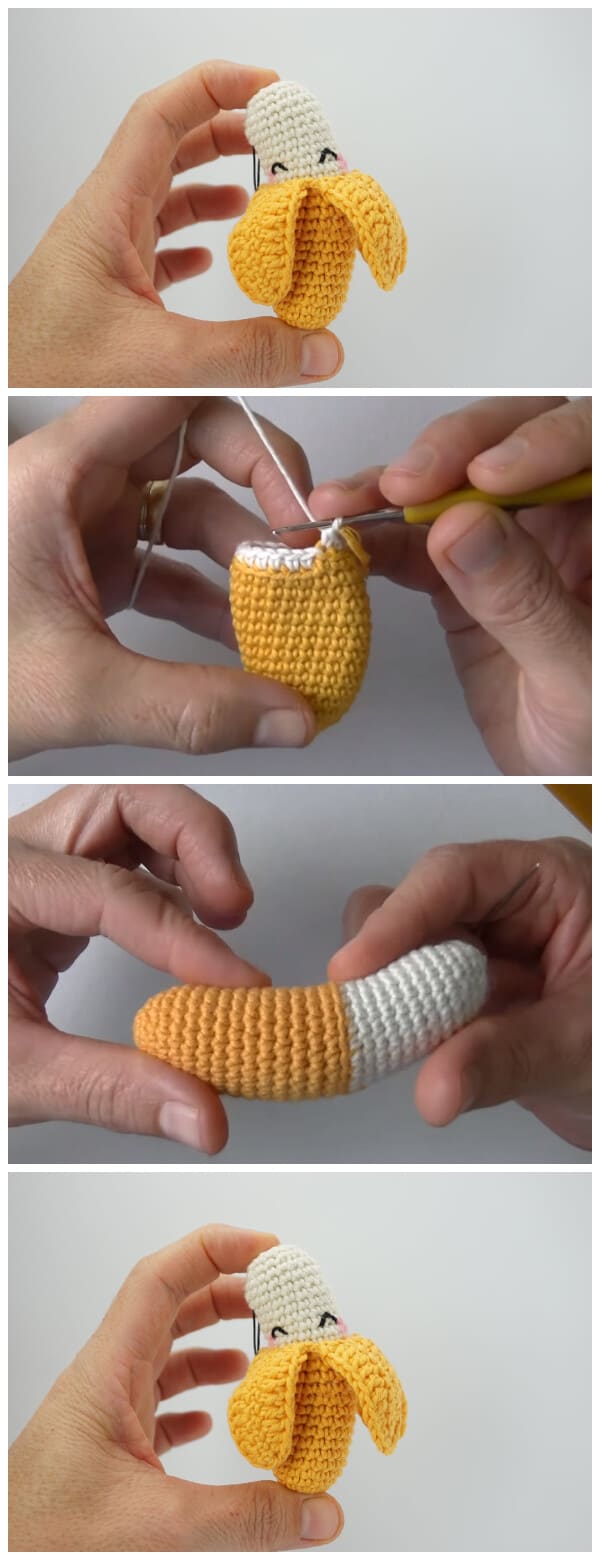 I cannot handle how tiny and adorable This Crochet Banana Keychain Is. They would make the perfect little bag charm or accessory for a fun summer outfit. The best part about these is how quick you can whip them up. Enjoy !
