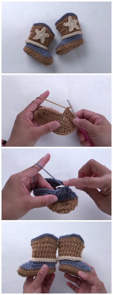 Crochet Cowboy Boot (3-6 months) - Crochet Kingdom