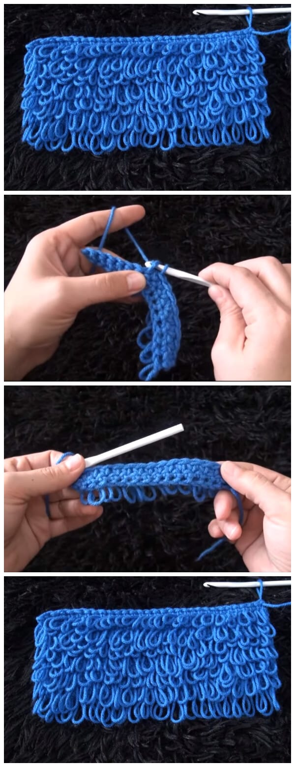 Getting the Crochet loop stitch loops all the same length takes some practice, but when you get the hang of it, the loop stitch adds a lot of interest to garments.