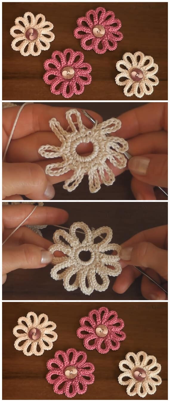 You can create a variety of the crochet flowers with a huge rang of the patterns and colors to get cool, funky and fun crafts for your home decoration.