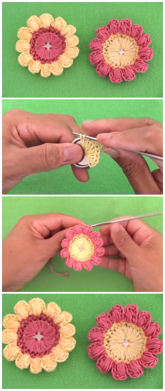 Watch the Crochet Button Flowers Video to learn how to crochet flowers quickly and easily. These Crochet Button Flower projects are easy yet stunning for any Beginners.