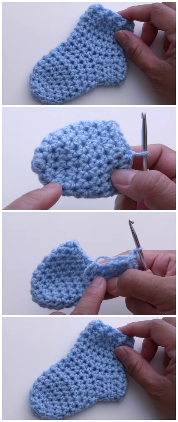 How to Crochet Baby Socks (0-6 months 