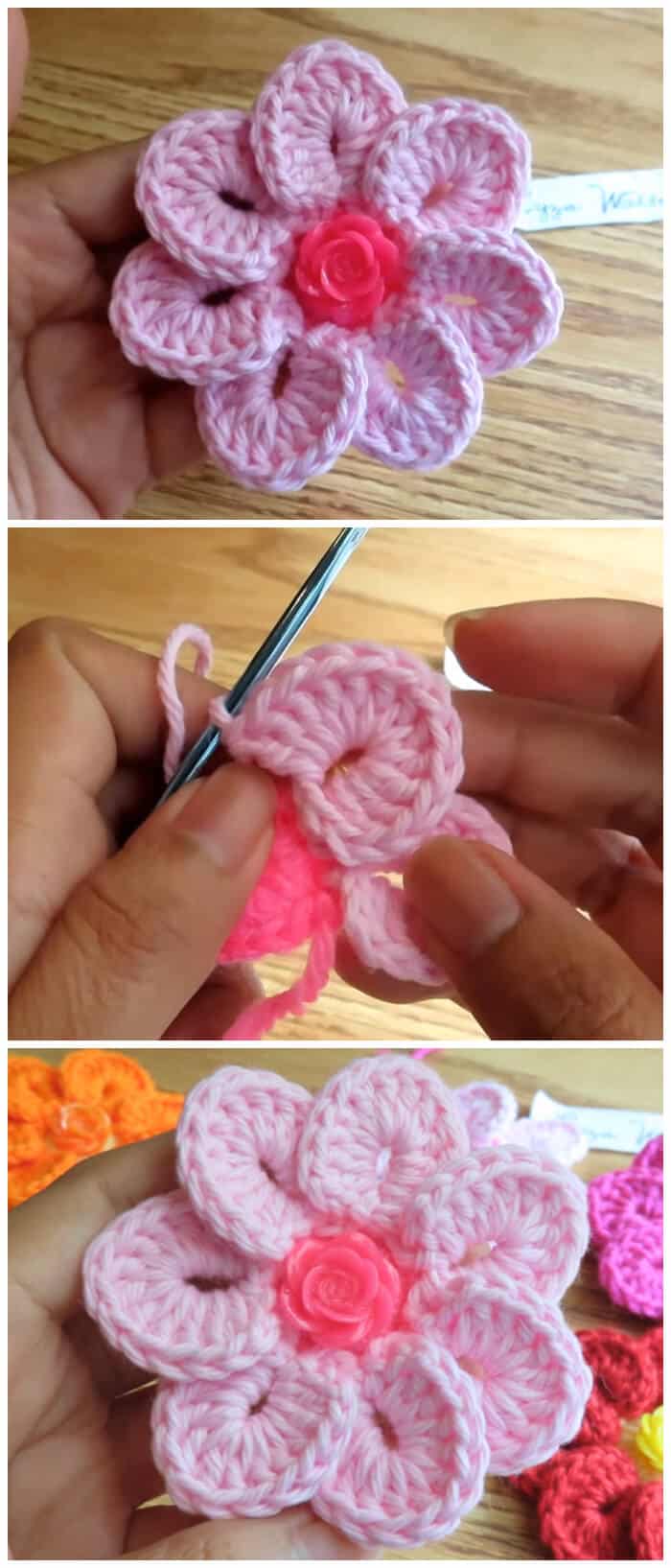 Tutorial is for Crochet 7 Petals Flower that serves as an applique and/or embellishment for hats accessory, beanies, headband and more...
