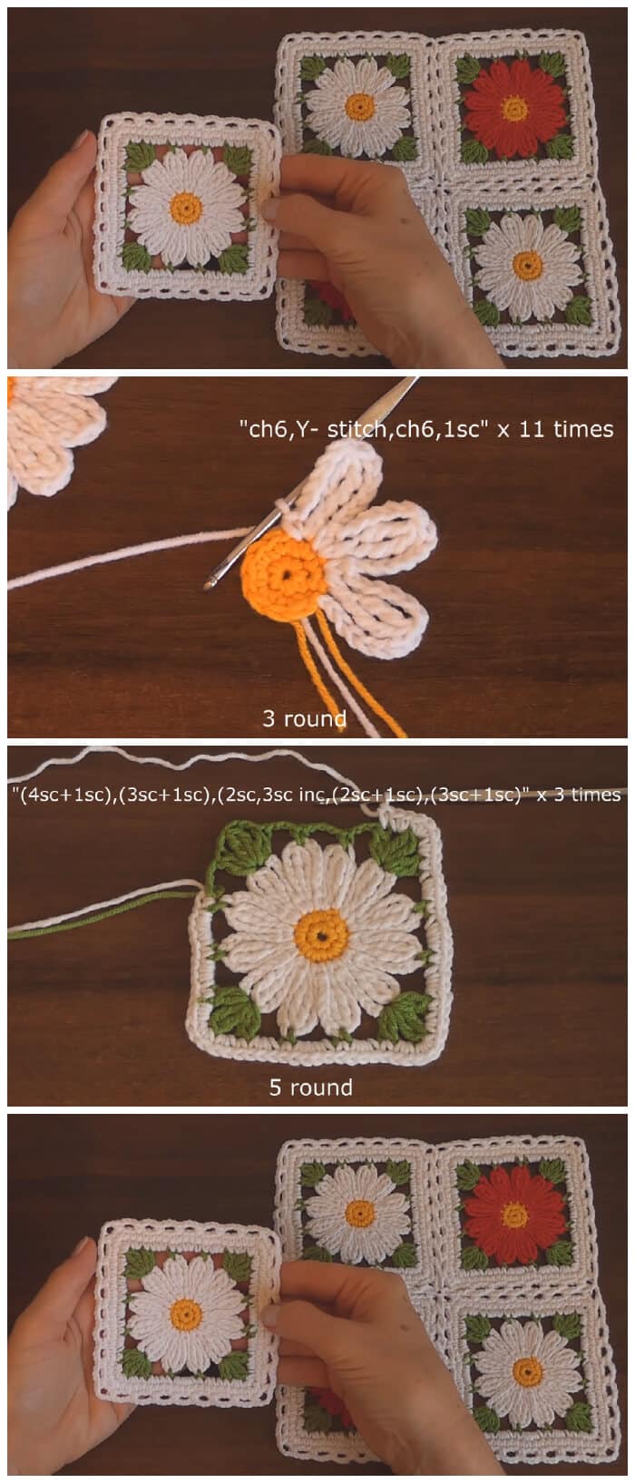 You can use this Easy Crochet Flower Motif as colourful coasters to decorate your table, (they would look amazing outside for all seasons dining).