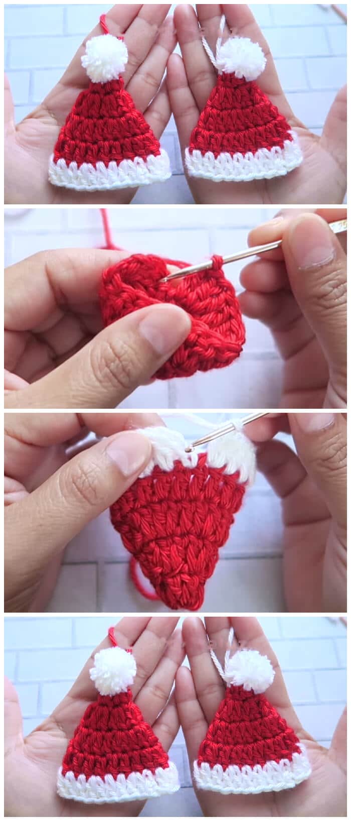 mini crochet santa hat