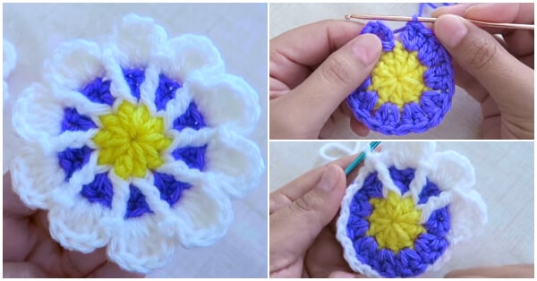 crochet flower tutorial step by step