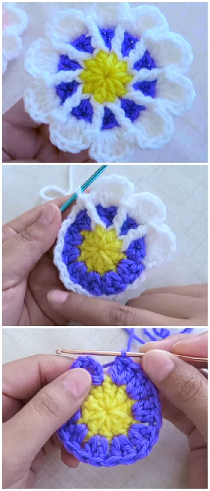 Crochet flower tutorials are so pretty to make. They may look simple but they can jazz up any plain old beanie, headband and bags and they are quick to make.