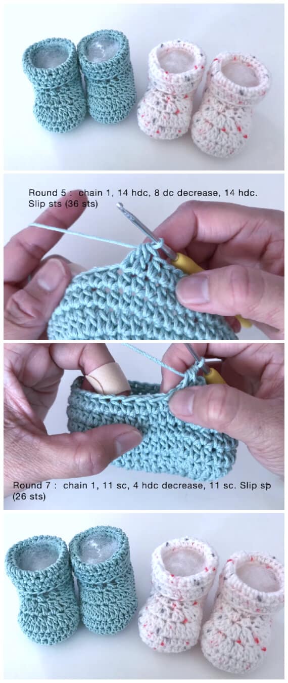 crocheted baby booties for beginners