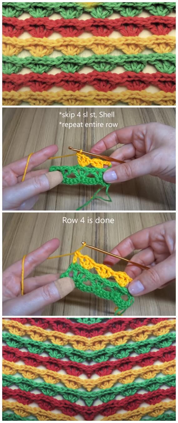 Here’s a really nice and Crochet Shell Stitch Pattern and Tutorial. This pretty stitch is simple to learn and great for many different types of crochet projects!