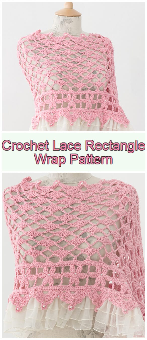 How to Crochet - The majority of this Crochet Lace Rectangle Wrap is quick and easy to make.