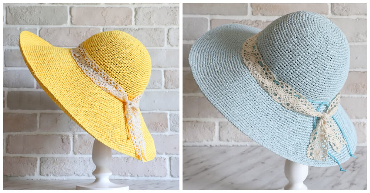How to Crochet - This is the perfect Crochet Raffia Beach Hat Pattern. You can wear them to the park, beach, pool, or basically anywhere.
