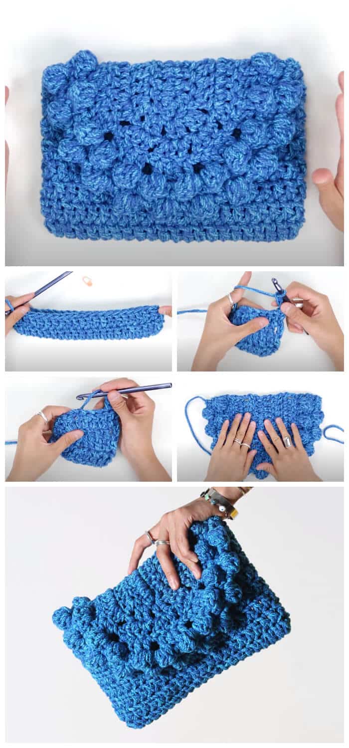 Today we are going to learn How to Crochet Bubble stitch Crochet Clutch. An easy and quick project that takes only a couple of hours. If you are good at crocheting and love to make things with your own hands then it will not be difficult to get a amazing clutch bag without spending a lot. Happy Crocheting !