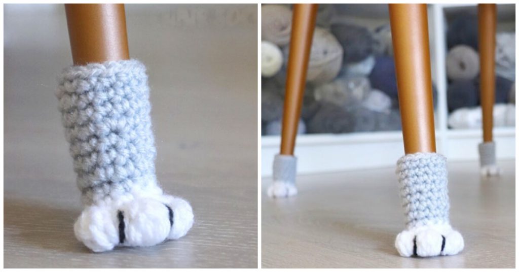 Crochet Cat Paw Chair Socks - Crochet Kingdom