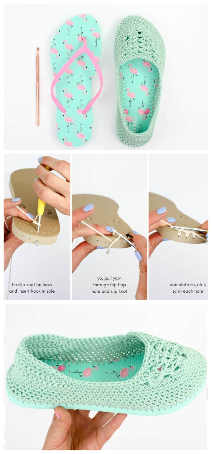 How Make Slippers Using Flop Soles - Crochet Kingdom