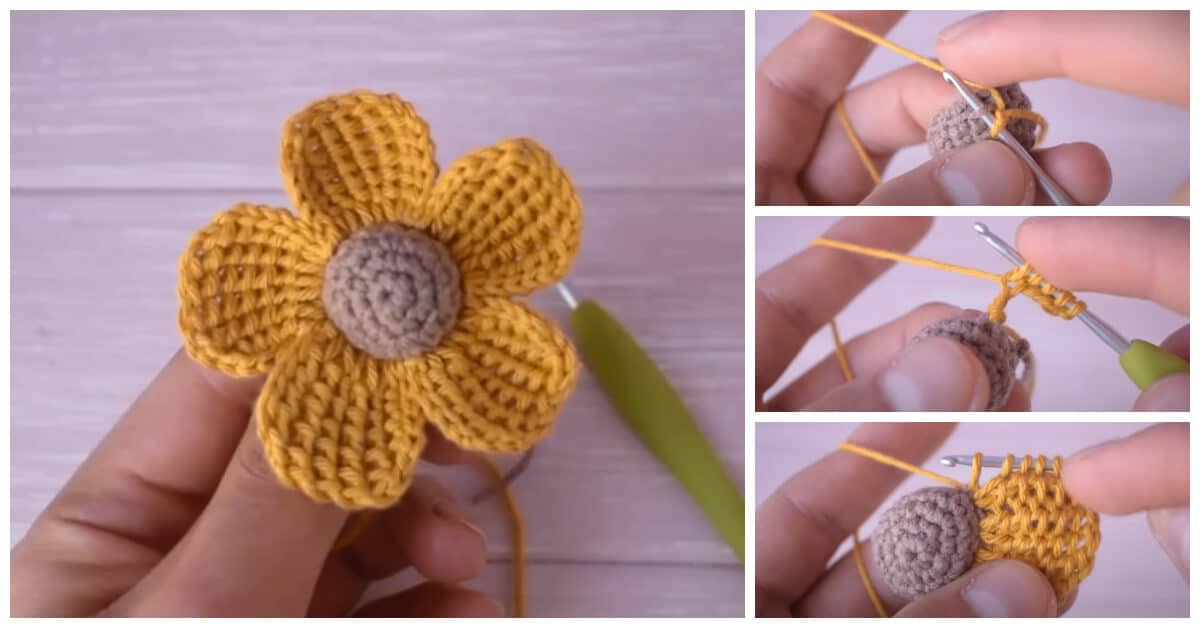 Learn to Crochet - You'll learn How to Crochet 5 Petal Flower. It's quick project to make and perfect for an embellishment on a hat, scarf, or headband. 