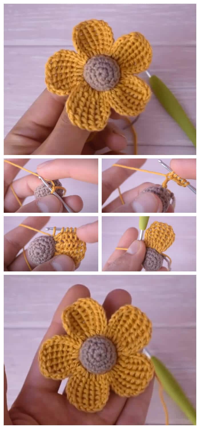 Learn to Crochet - You'll learn How to Crochet 5 Petal Flower. It's quick project to make and perfect for an embellishment on a hat, scarf, or headband. 