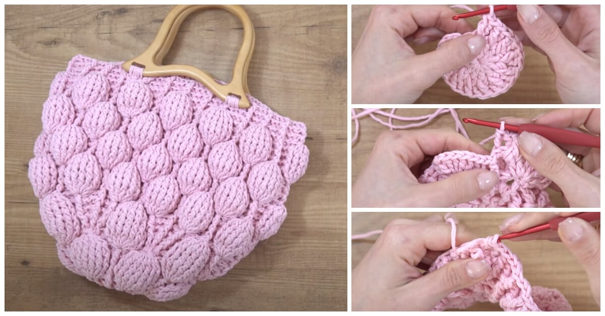 How to Crochet - Don’t spend money on generic bags, when you can make this trendy Crochet Bobble Stitch Bag all by yourself. This will be your favorite bag, that is perfect for any season.
