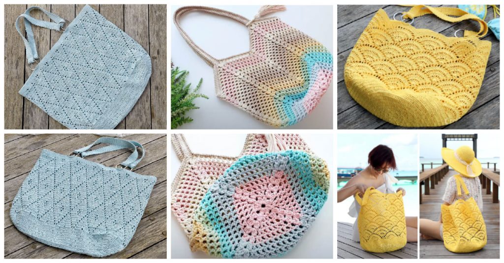 Learn to Crochet - These are beginner friendly Top 3 Crochet Beach Bag Patterns that are quick and easy and perfect for the beach.