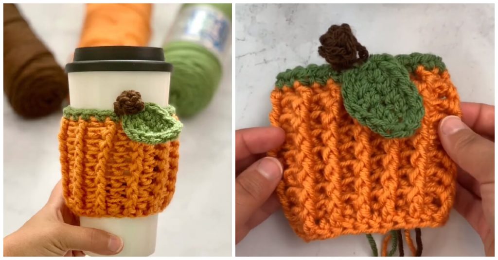 This Pumpkin Patch Cup Pattern is the perfect accessory to your fall and Halloween table. It would be pretty easy to size this up too if you’d like a bigger.