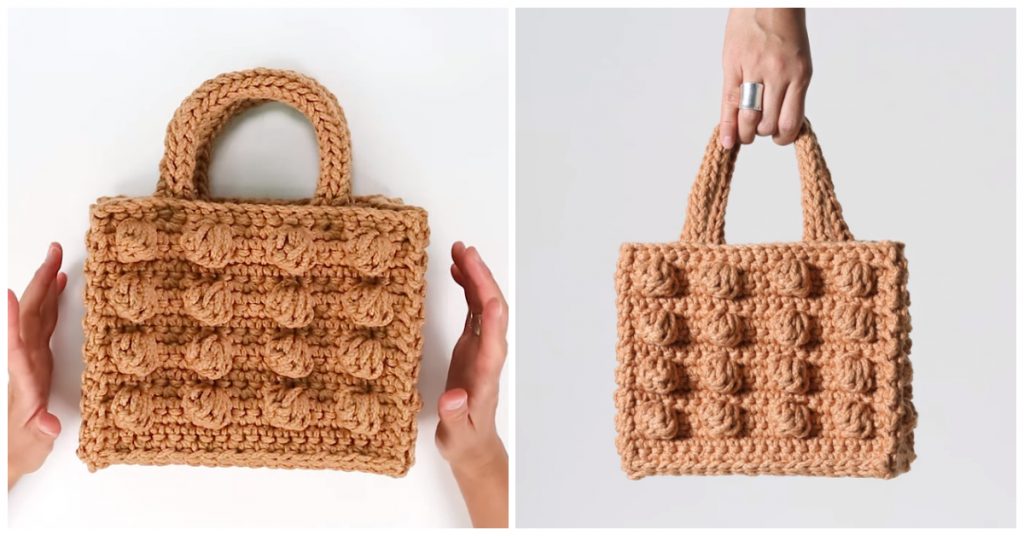 We are going to learn How to Crochet Bobble stitch Crochet Square Tote bag. The bobbles add a playful, trendy look to the bag.