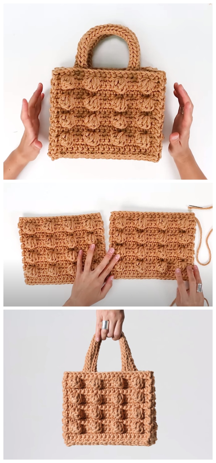 We are going to learn How to Crochet Bobble stitch Crochet Square Tote bag. The bobbles add a playful, trendy look to the bag.