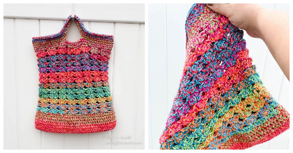 We are going to learn How to Crochet Market Bag Patterns. It works up quickly, and would even be a great stash buster project. This crochet market bag uses double strands of worsted weight yarn and the iris stitch to make a tote that us functional, durable and beautiful.