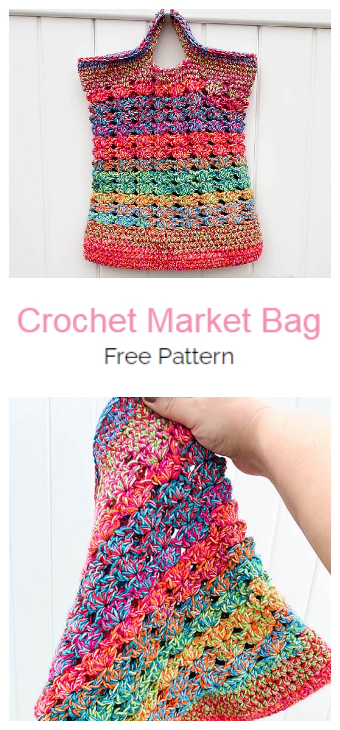 We are going to learn How to Crochet Market Bag Patterns. It works up quickly, and would even be a great stash buster project. This crochet market bag uses double strands of worsted weight yarn and the iris stitch to make a tote that us functional, durable and beautiful.