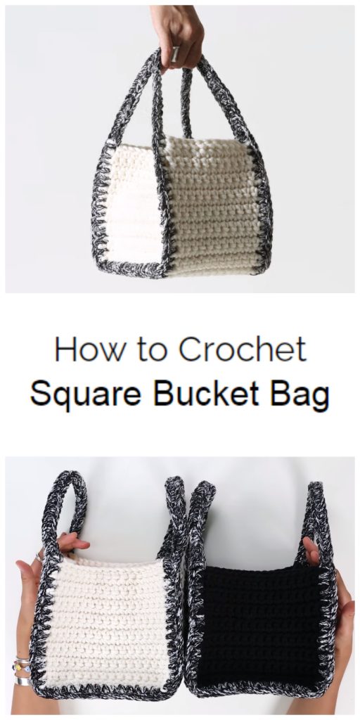 Crochet Square Bucket Bag - Crochet Kingdom