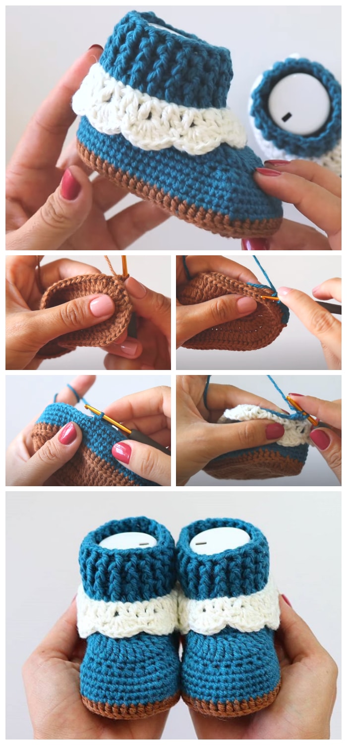 How To Crochet Cute Baby Booties For Beginners - Crochet Kingdom