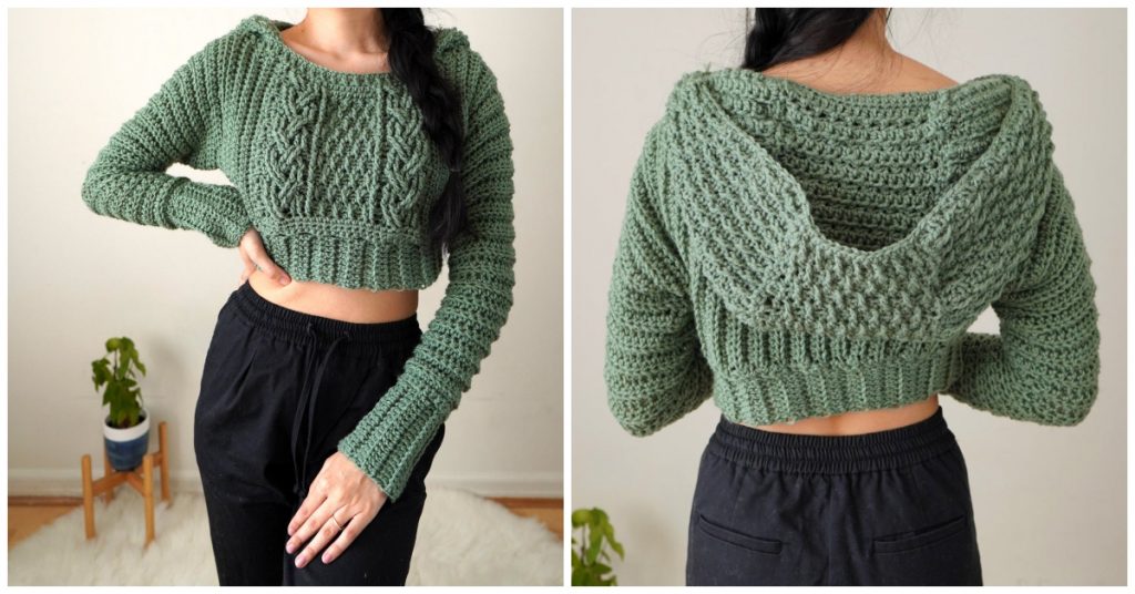 Hooded Cable Sweater Crochet Pattern