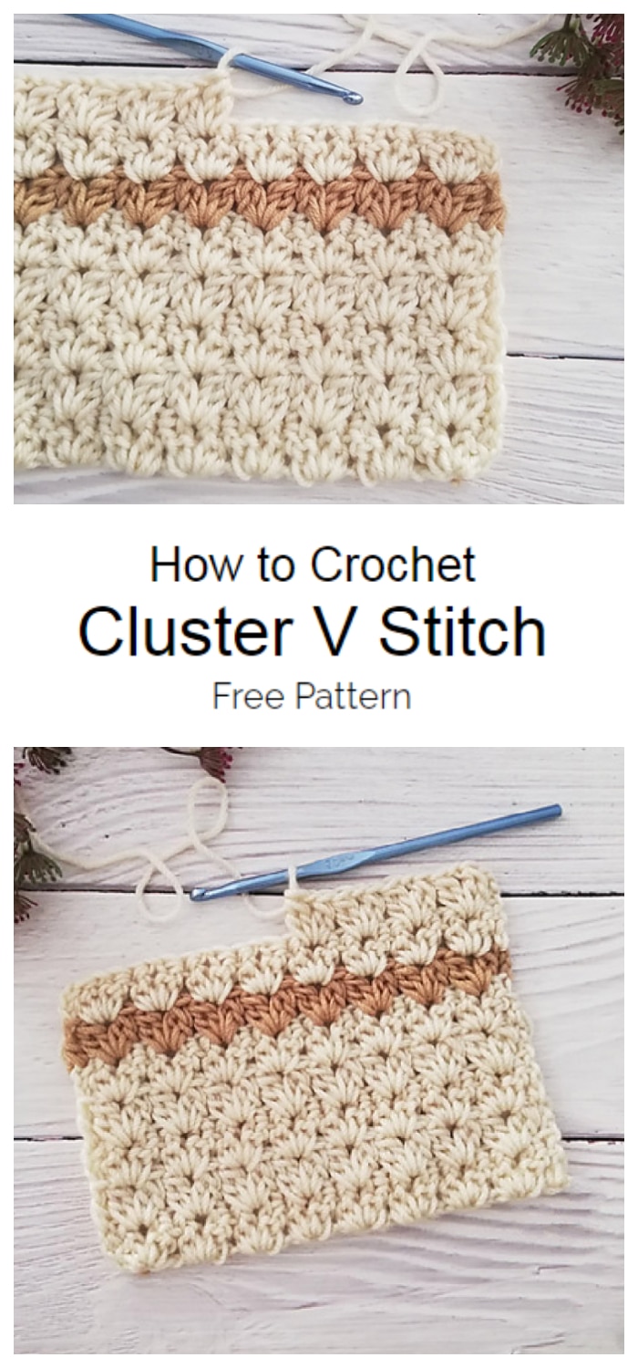 How to Crochet Cluster V Stitch. This gorgeous stitch has a nice texture and great for shawls, baby blankets and more cozy projects. This gorgeous chunky stitch is a great stitch that has a strong look about it. If you’ve never done it before and like picture tutorials, you’ve come to the right place!