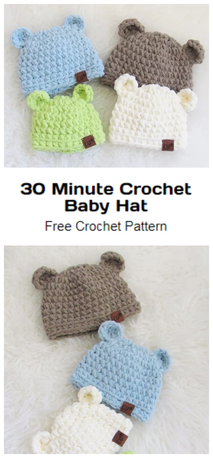 We are going to learn How to Crochet 30 Minute Crochet Baby Hat Pattern. These hats are simple to make and will look adorable on your little one. Crochet baby hats are one of the cutest items you can make as baby shower gifts or as photo props. This newborn hat is a super simple pattern that will take you just half an hour to complete. In just one evening, you can make the cutest little multi color hat to welcome that new bundle of joy!