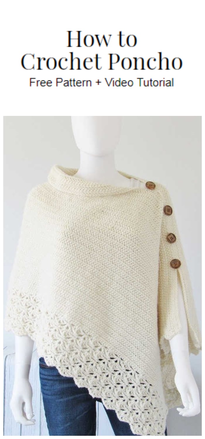 We are going to learn How to Crochet Free Crochet Poncho Pattern with Video. The crochet poncho is designed using the herringbone half double crochet stitch to give it the look of a knit fabric.