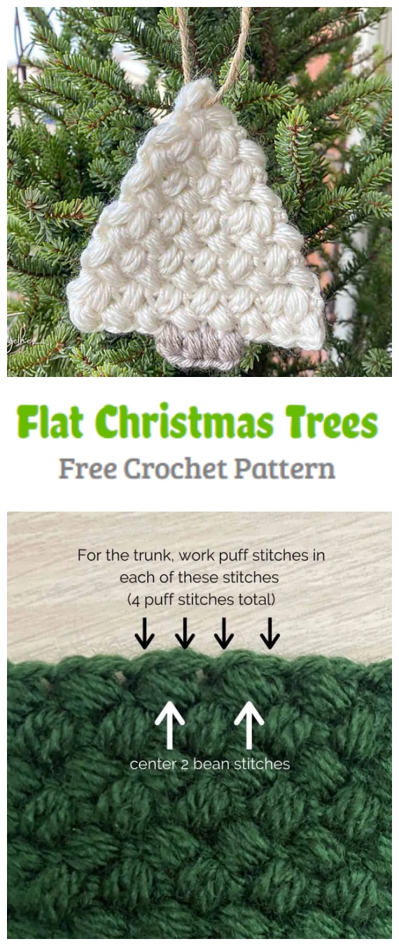 We are going to learn How to Crochet Flat Christmas Tree Pattern. The cutest flat crochet Christmas trees that are perfect for using as garland, ornaments, or present decorations.