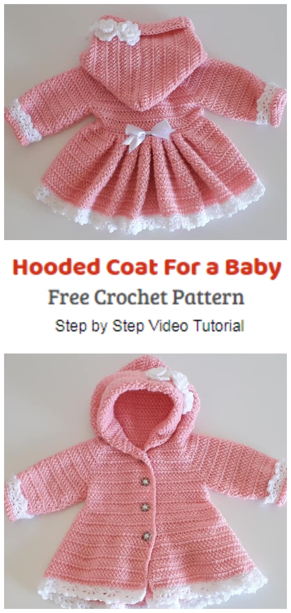 How to Crochet a Hooded Coat For a Baby. There are so many options regarding stitches, details and overall design of crochet hood...