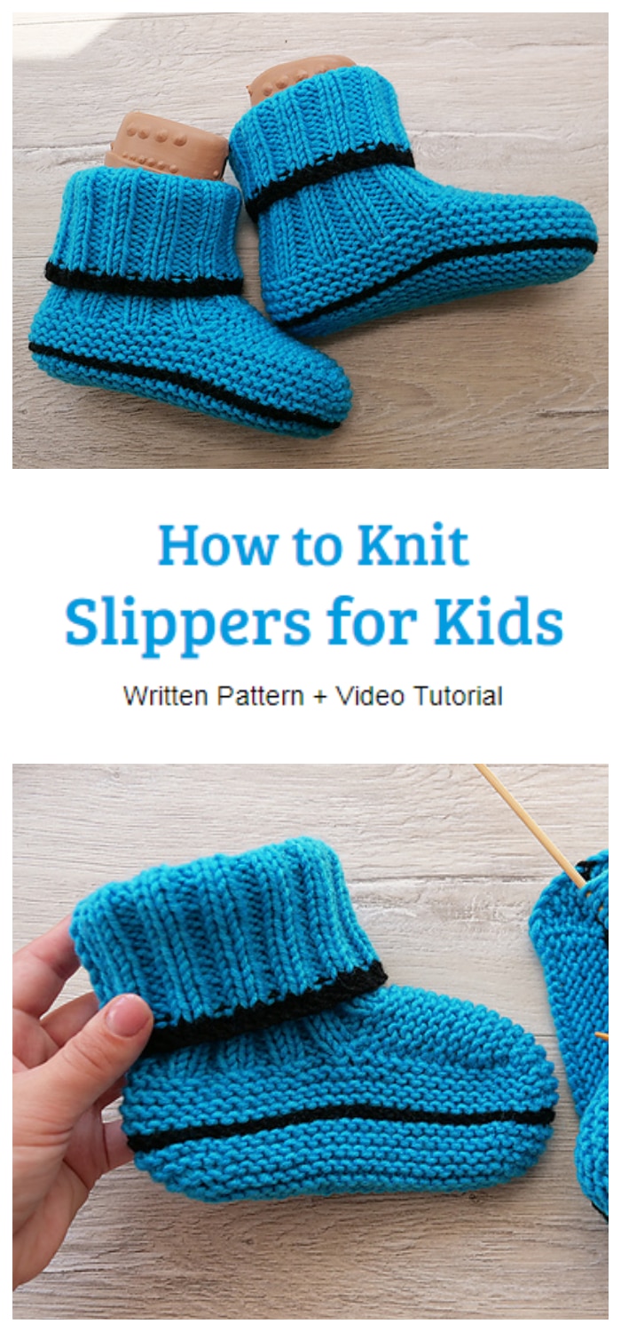 children's knitted slippers