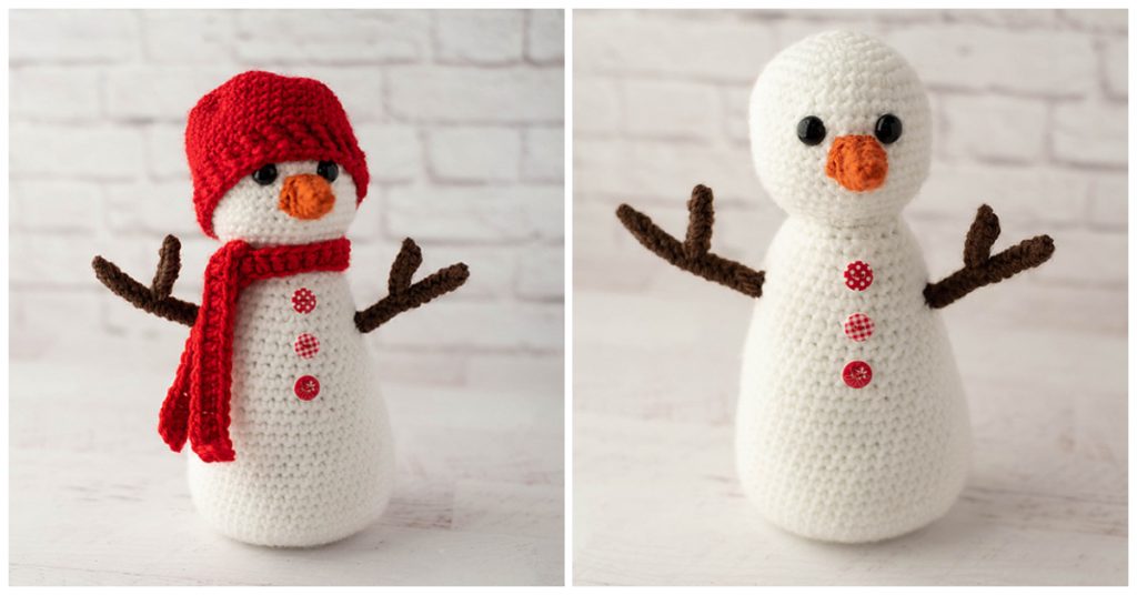 We are going to learn How to Crochet Amigurumi Christmas Snowman. You will enjoy making this adorable snowman perfect for your winter decorating or for gift giving! You can start these projects now and have some done for Christmas- but they can also be used into January and February. Snowman is approximately 9-1/4” tall from bottom to top of snowman without hat.