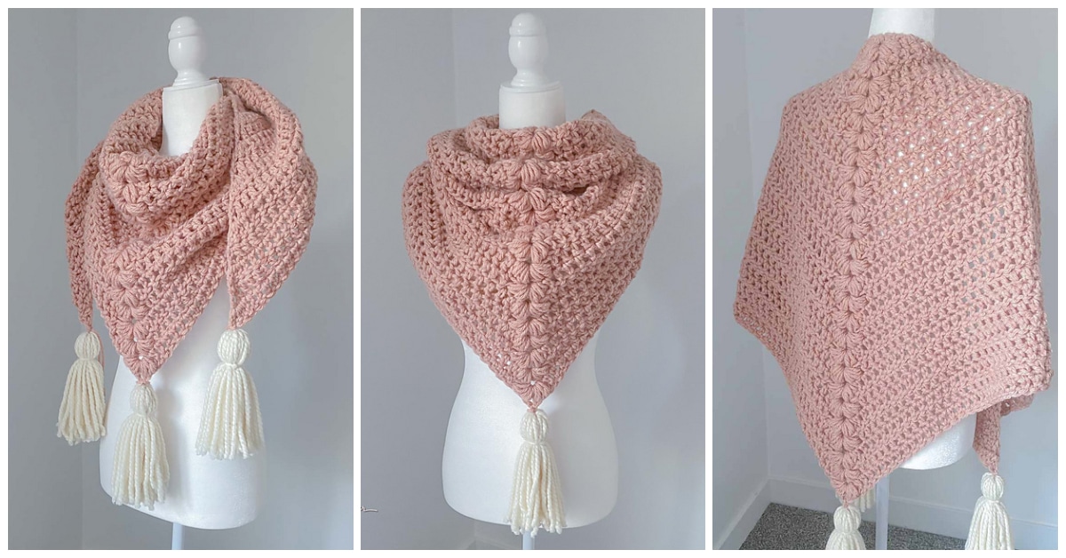 Crochet Chunky Triangle Scarf Pattern